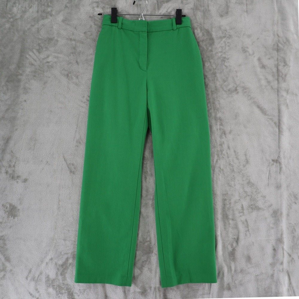 Babaton Atelier Trousers Womens 4 Green Straight Leg High Rise Tailored Pants - Picture 1 of 15